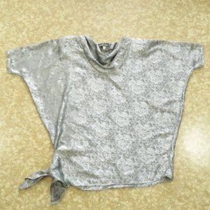 1980s Silver Lame Top Approximate Size XL Disco Era Vintage
